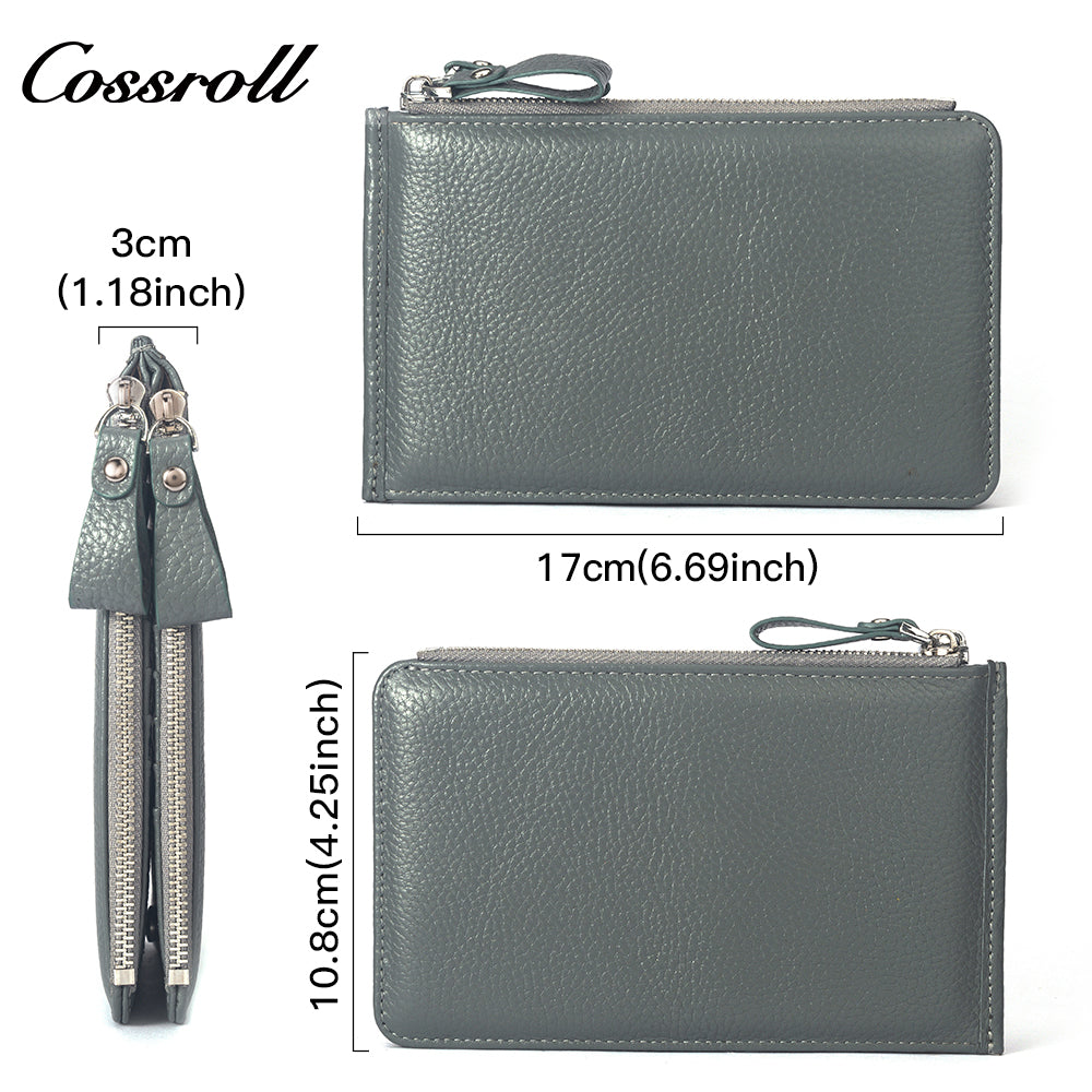 The Factory Produces genuine long card holder wallet geniune leather wallet Lychee leather