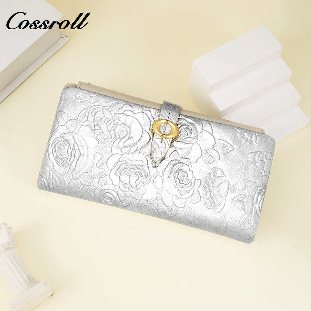 Most Popular best brand leather long wallet female Genuine Leather