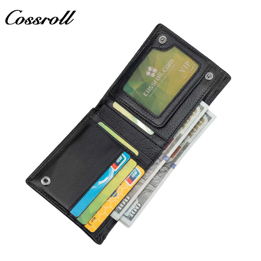 High-grade Genuine Leather Lychee Pattern Short Men's Wallet