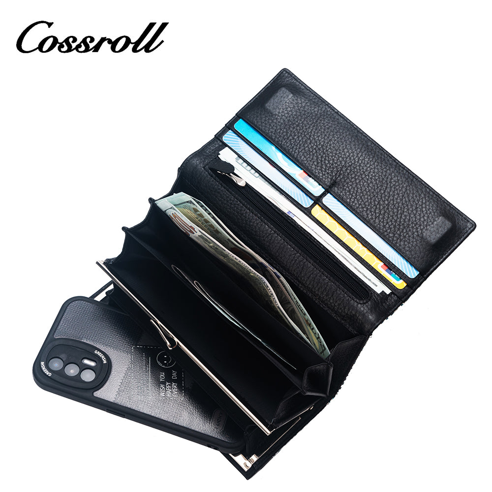 Real python skin long purse handbag Europe and the United States fashion big money clip multi-card leather wallet tide