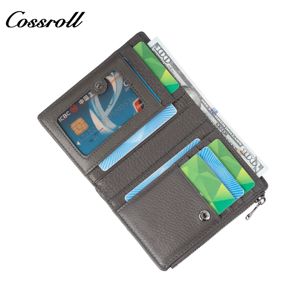 Leather Goods Factory Genuine Leather Wallet Multi-Card Slot Zipper Wallet Large Capacity Multifunctional Women's Wallet