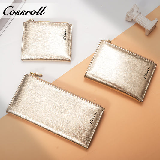 Factory custom 2023 new leather purse women's long cowhide women's multi-layer multi-card