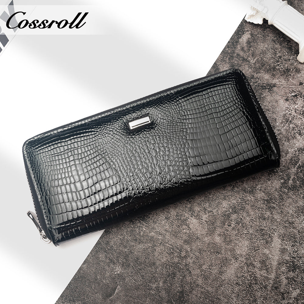 Wholesale High Quality ladies purse geniune leather wallet patent leather