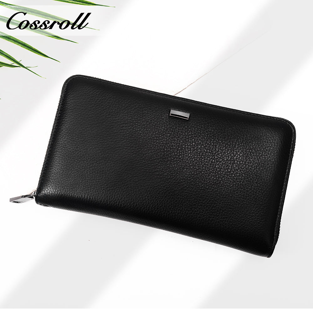 New Genuine Leather Men's Wallet Long Zipper Large Capacity Clutch Cowhide Clutch Bag Wallet Best Selling
