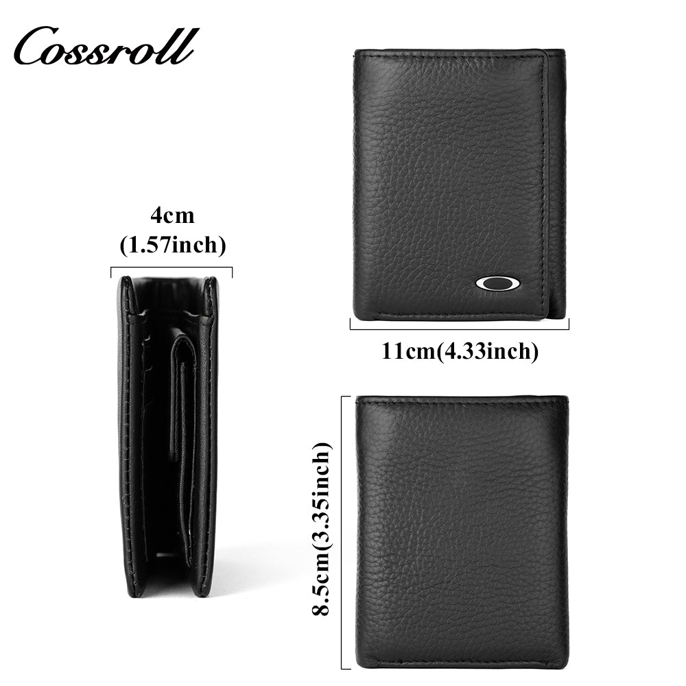 Factory direct foreign trade hot short men's leather wallet lychee grain coin purse