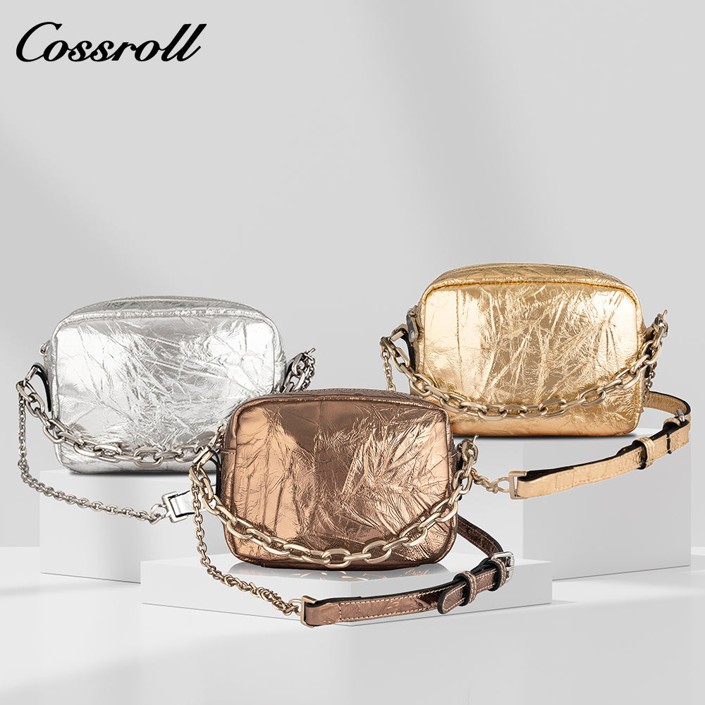 Europe and the United States wind patent leather shoulder crossbody bag small square bag camera bag