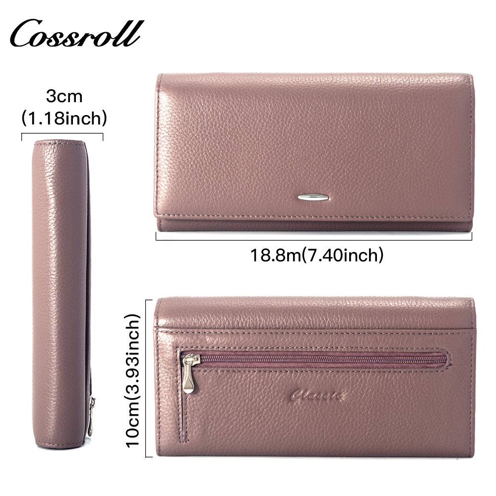 Innovative Design ladies purses multiple slots geniune leather wallet Lychee leather