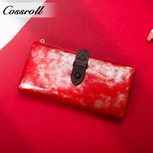 Most Popular best brand leather long wallet female Genuine Leather