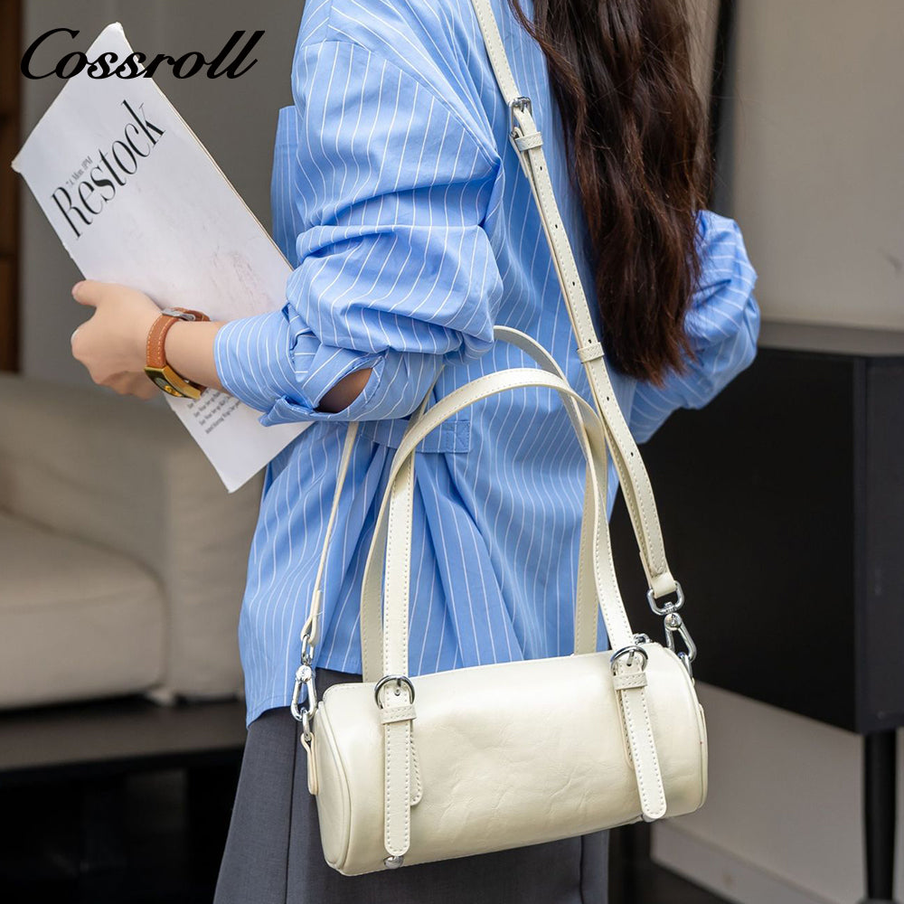 Shoulder Armpit Vintage Bag Bag Bag Bag Women's Premium Feeling Head Layer Leather Handheld Crossbody Bowling Bag