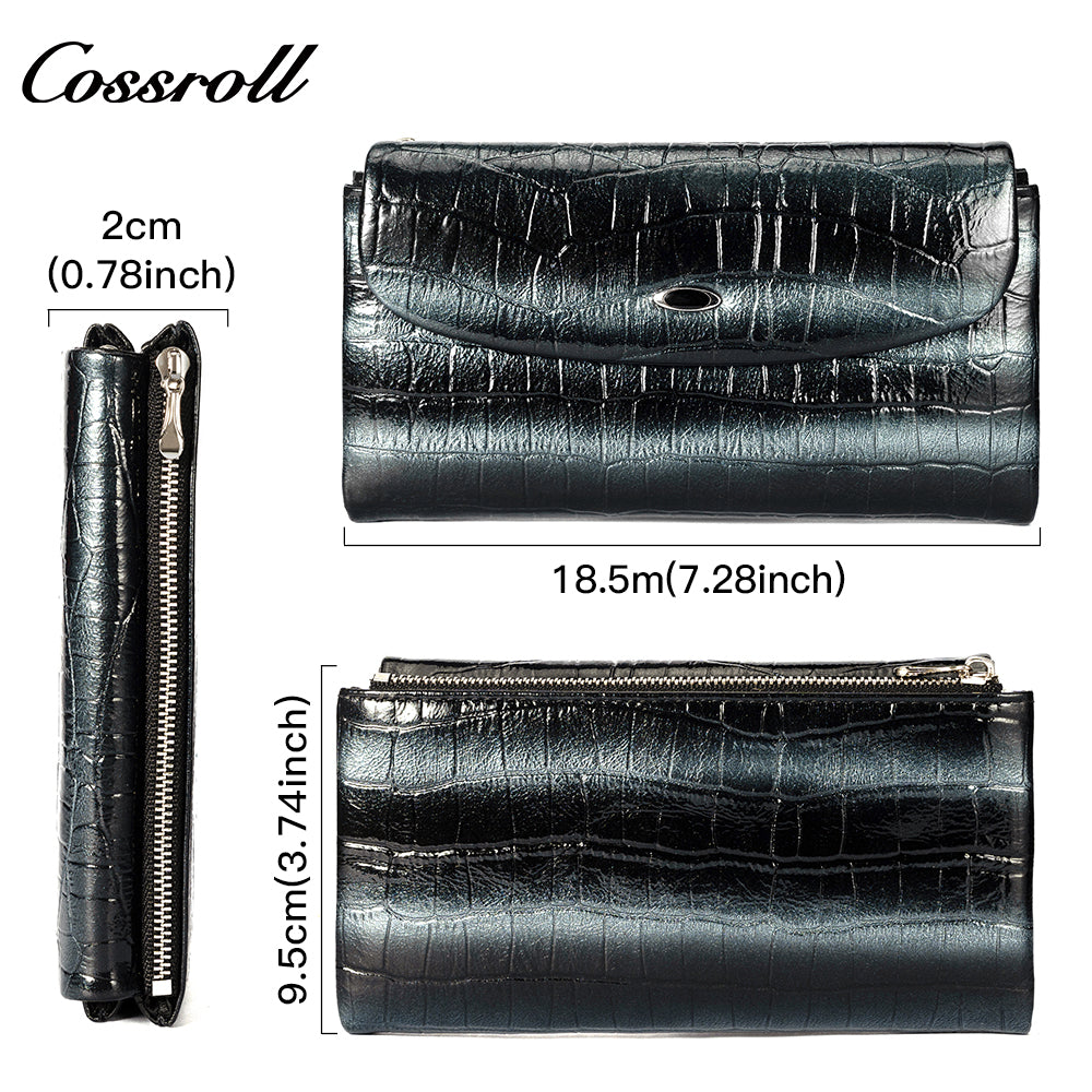 2024 Online Shop Hot Sale future wallet women small wallet Genuine Leather patent leather