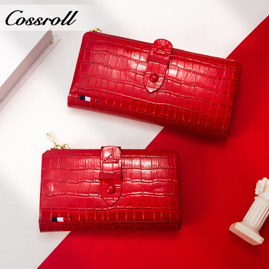 Comfortable New Design green personalised crocodile texture Genuine Leather