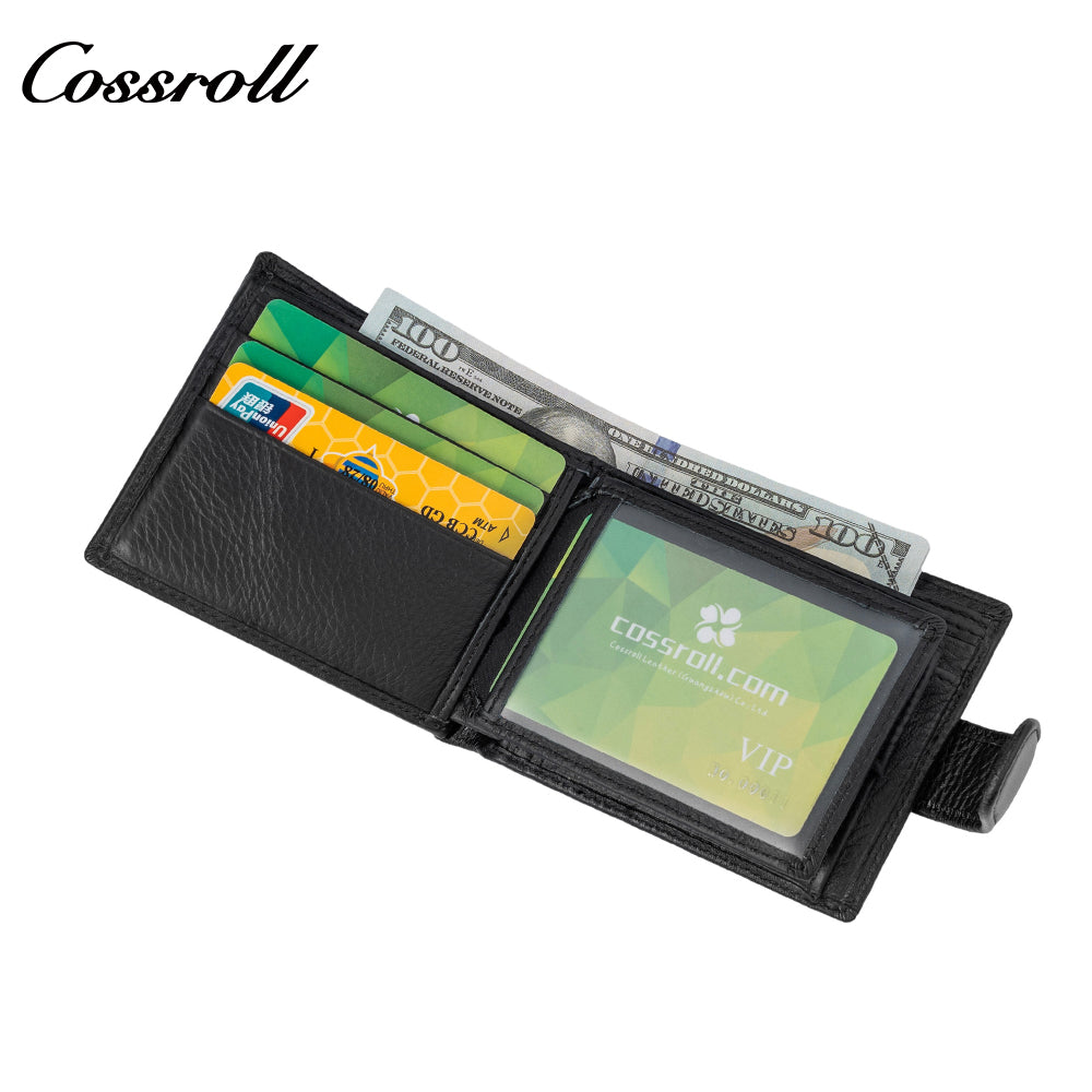 Men's wallet Leather Wallet Factory Customised Anti-theft Swipe Card