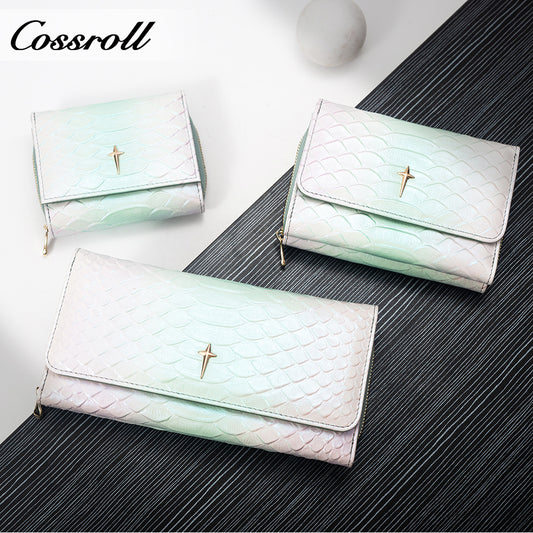 Best Selling Promotional Price luxury leather travel crocodile texture Genuine Leather