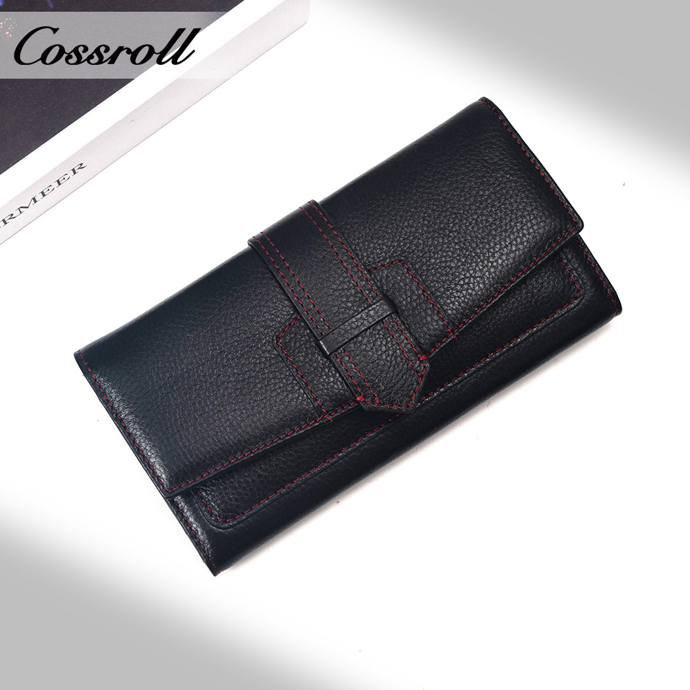 Innovative Design ladies purses multiple slots geniune leather wallet Lychee leather