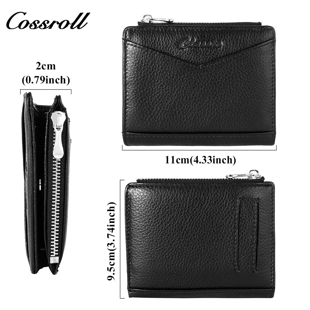 Short Wallet Multi Card Holder Driver's License Card Case Thin Zipper Buckle Coin Purse