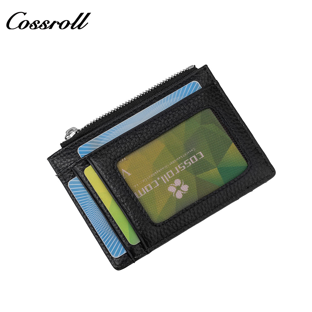 Head layer cowhide small wallet ladies short multi-card slot coin purse