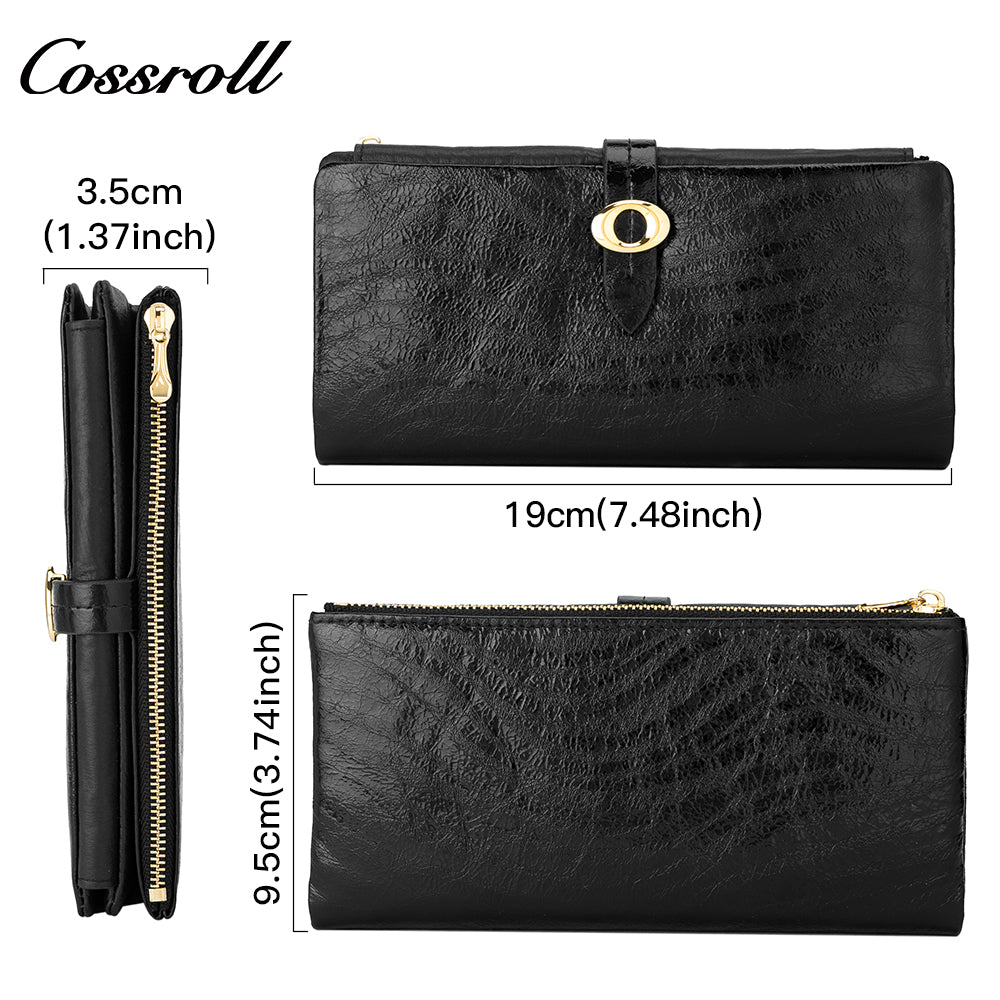 Professional Manufacturer large leather purse manufacturers custom geniune leather wallet