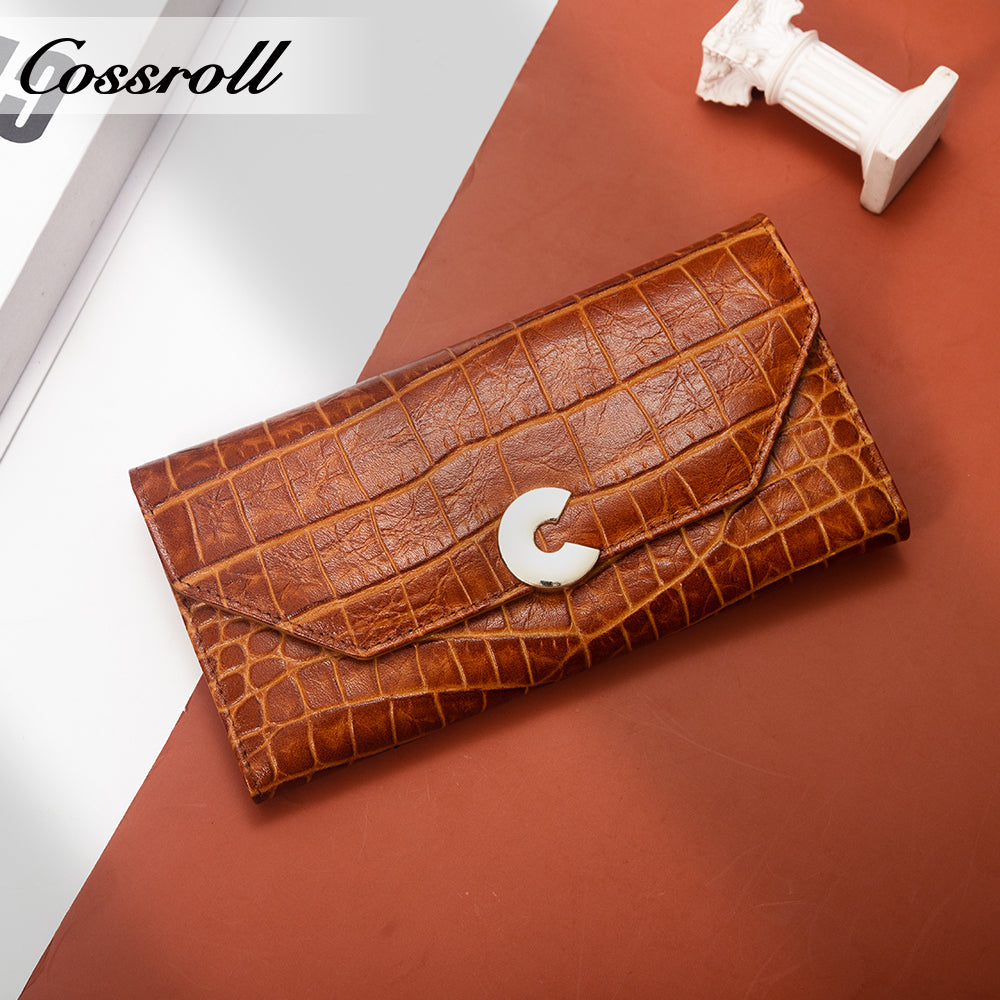 Factory Directly Supply Wallets for women crocodile texture patent leather