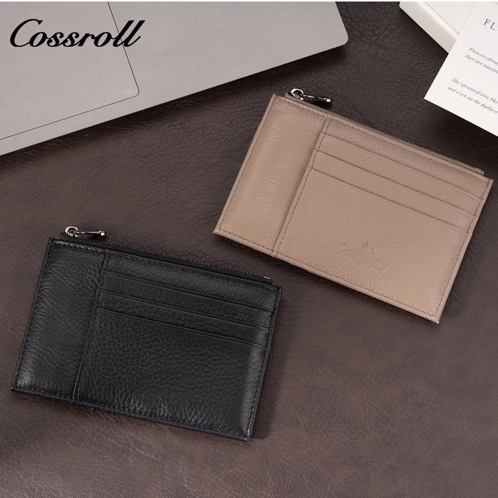 Amazon Ultra-thin Multi-card Slot Top Grain Cowhide Leather Women's Universal Multi-card Slot Wallet