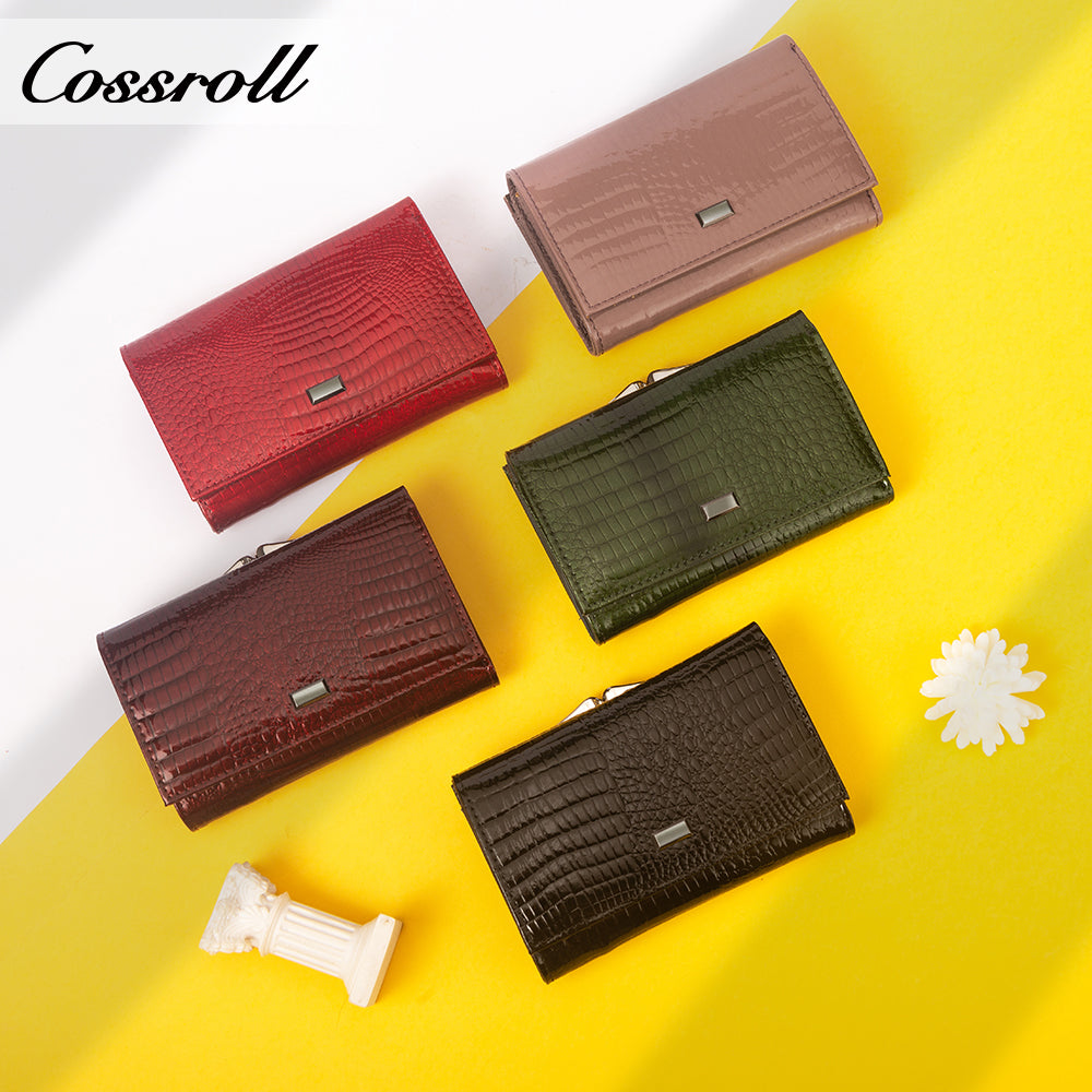2024 Hot New Products real leather long crocodile texture patent leather