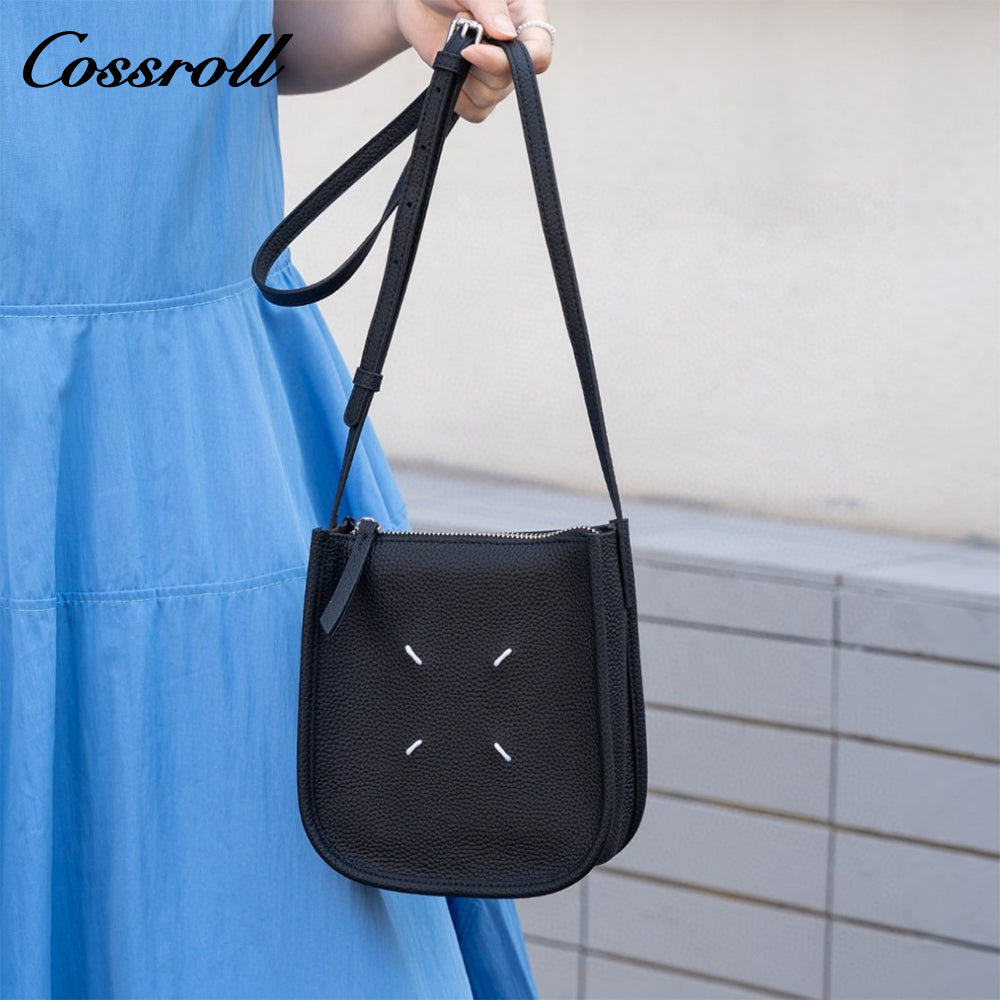 Head layer TOGO cowhide small square bag personality leisure senior texture leather crossbody bag niche hundred with cell phone bag