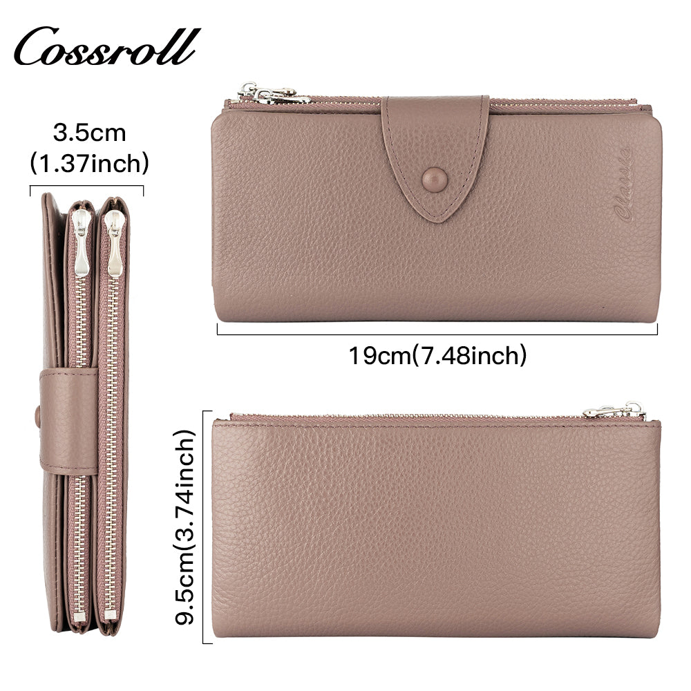 Innovative Design ladies purses multiple slots geniune leather wallet Lychee leather