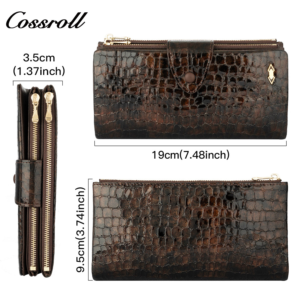 Comfortable New Design green personalised crocodile texture Genuine Leather