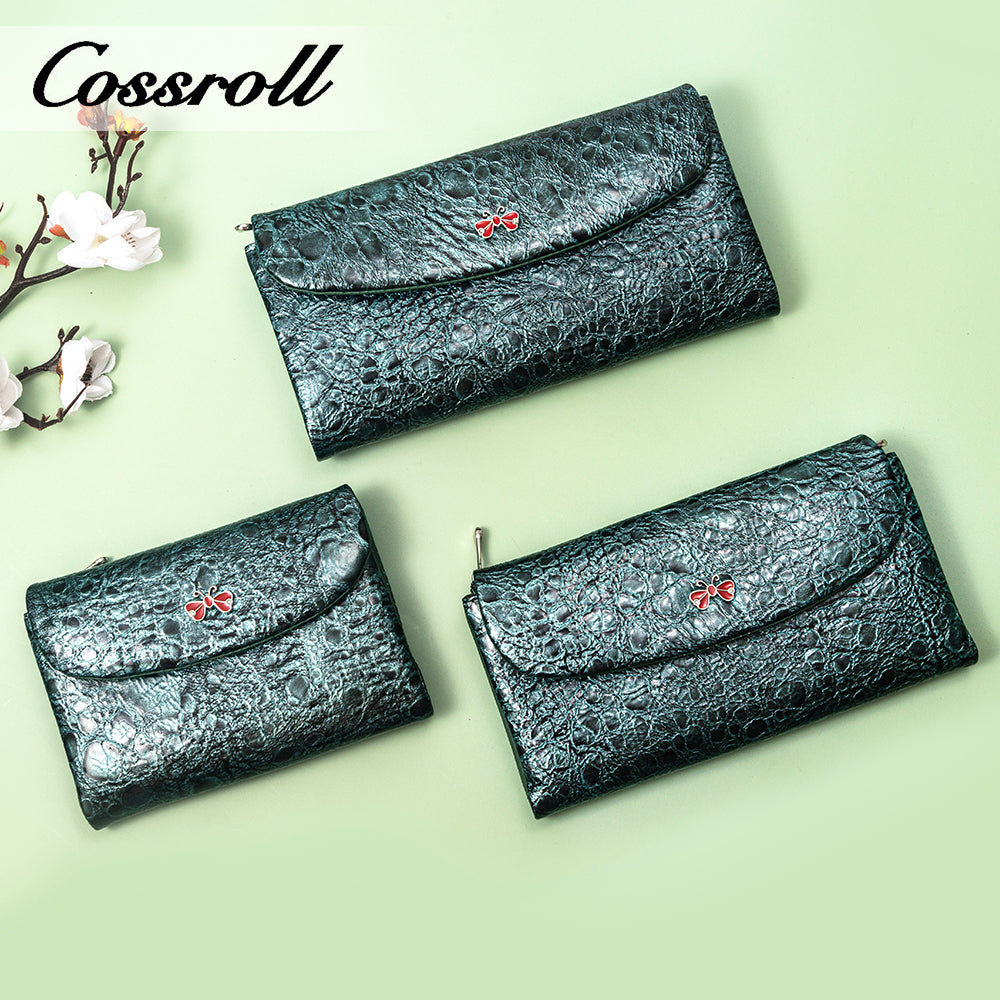 Best Selling Quality manufactory leather new wallet crocodile texture Genuine Leather