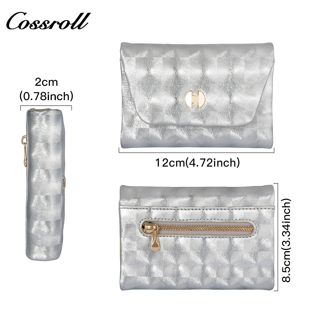 2024 fashion simple solid color texture small wallet summer coin purse