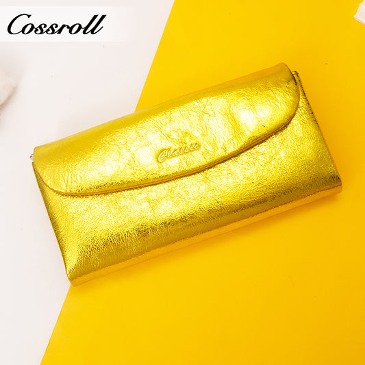 China Supplier real leather women's leather purse women pearl pattern