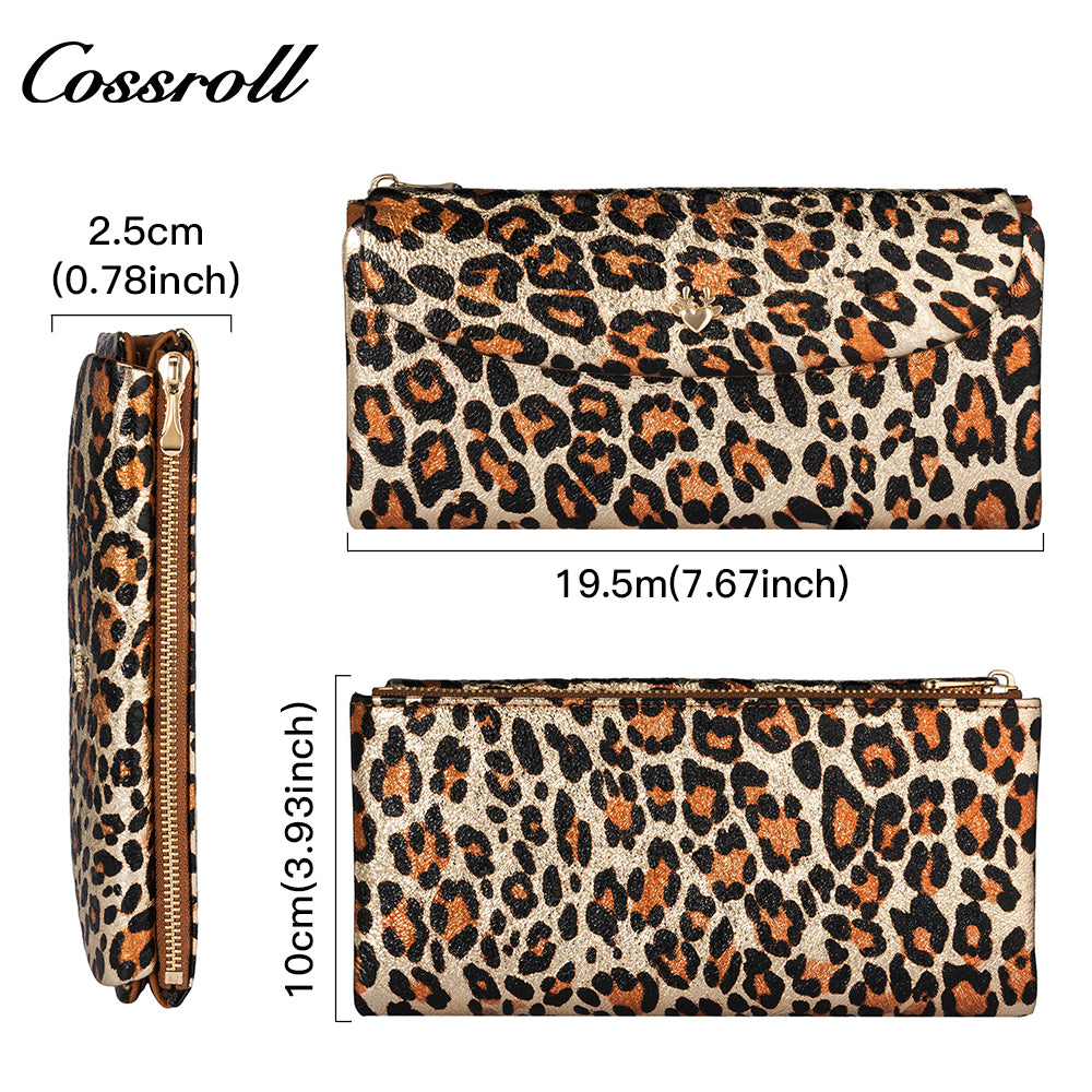 Fashion leopard print small square wallet this year's new trend retro purse simple spice girl style