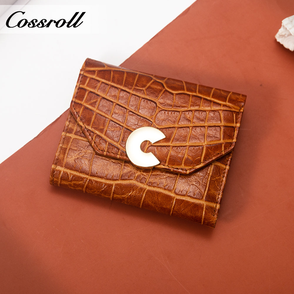 High Quality Wholesale Custom Cheap luxury leather crocodile texture Genuine Leather