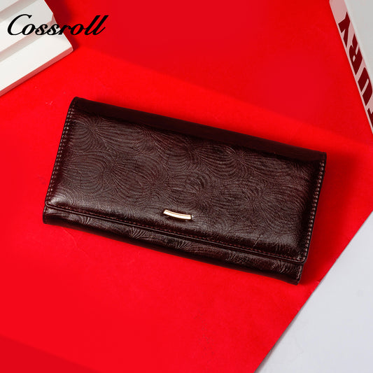 The Factory Produces genuine long card holder wallet geniune leather wallet