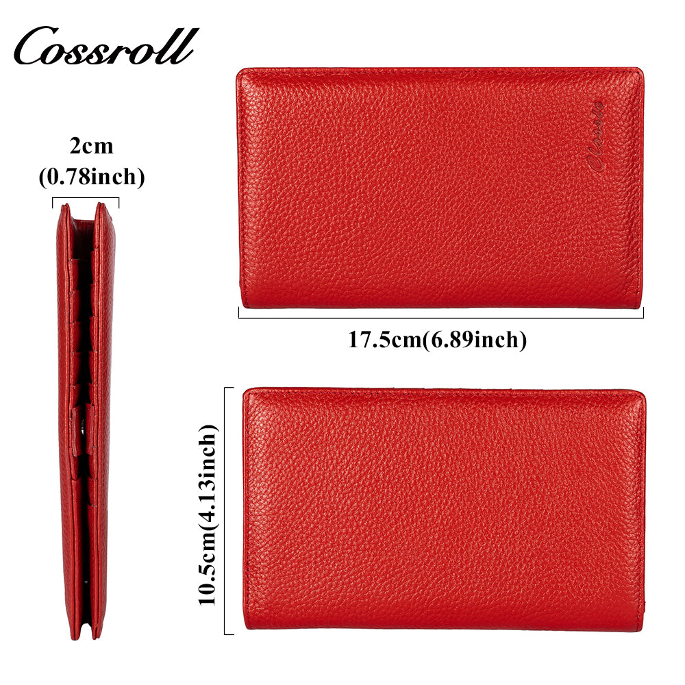 Genuine Leather Wallet Zipper Magnetic Buckle Women's Long Premium Sense Large Capacity Clutch Long Clip