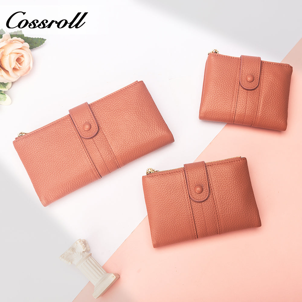Innovative Design ladies purses multiple slots geniune leather wallet Lychee leather