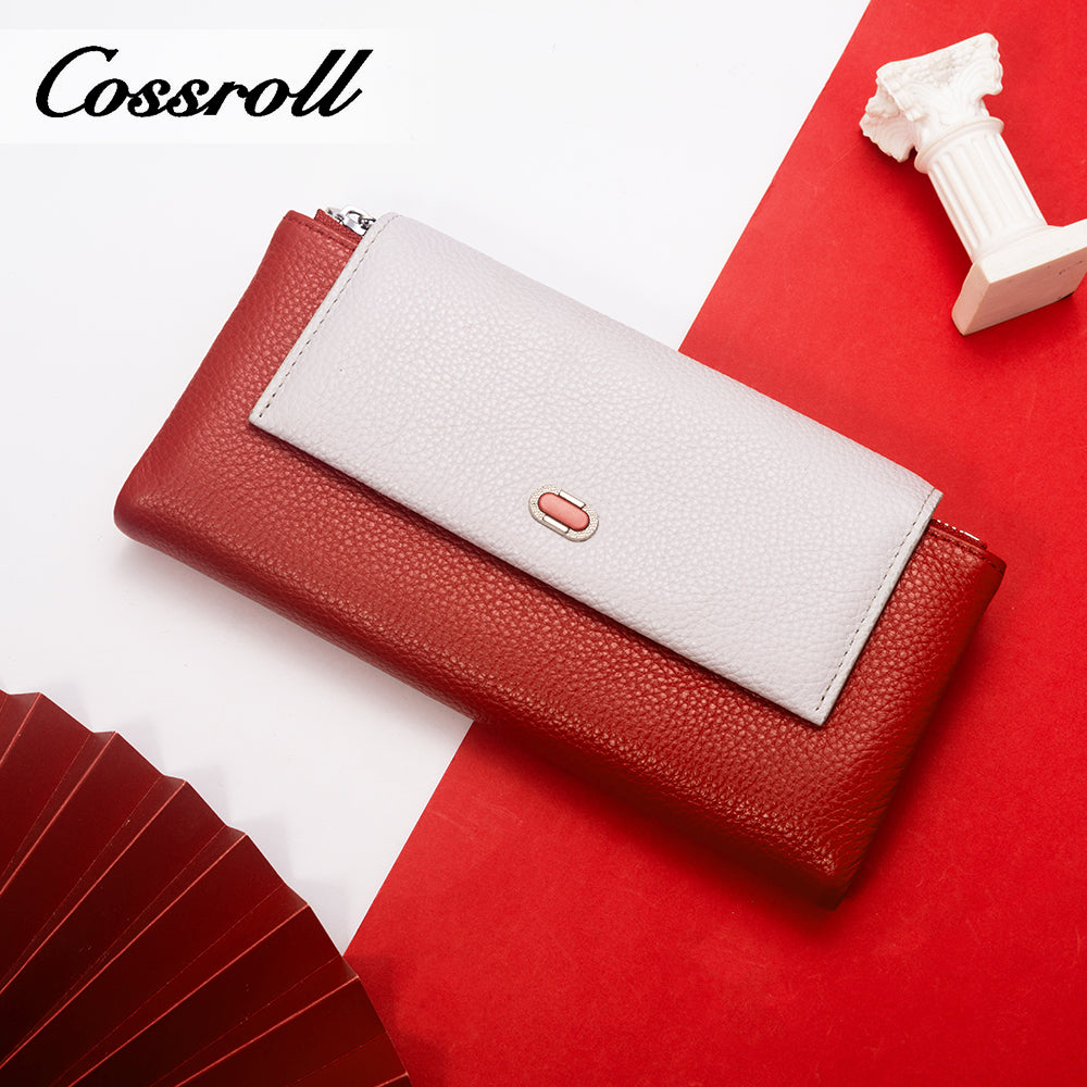 Leather hand handbag female pure cowhide long wallet 2024 new all-in-one large capacity mobile phone multi-card position