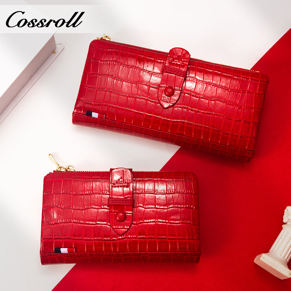 Most Selling Products cowhide wallet crocodile texture patent leather