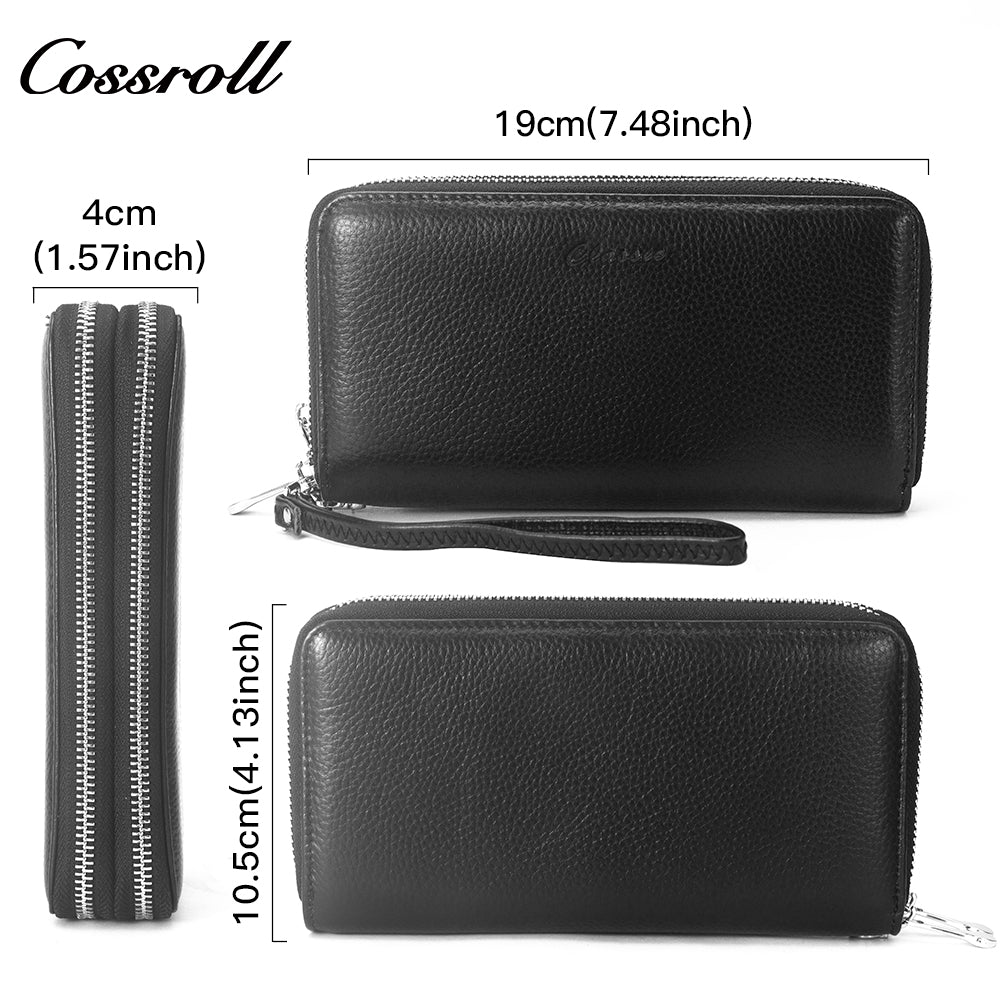 The Factory Produces genuine long card holder wallet geniune leather wallet Lychee leather