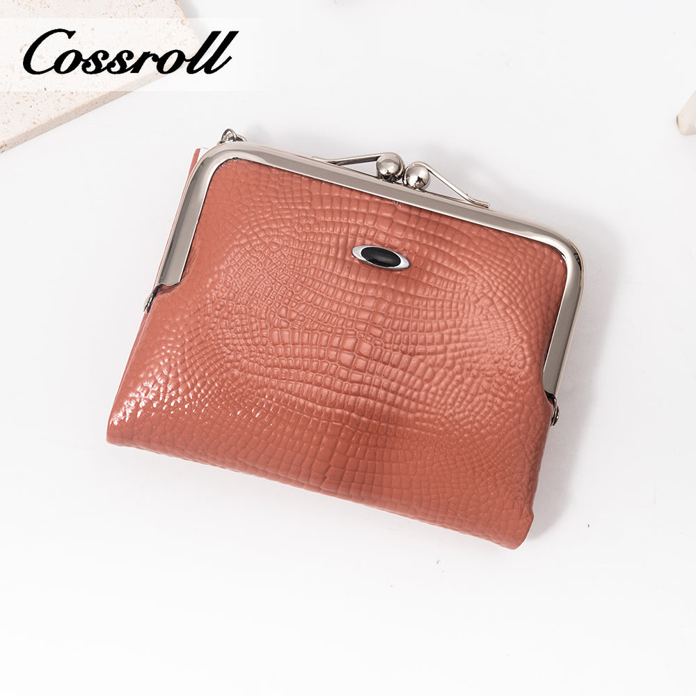 Customized Manufacturer leather luxury women small wallet crocodile texture Genuine Leather