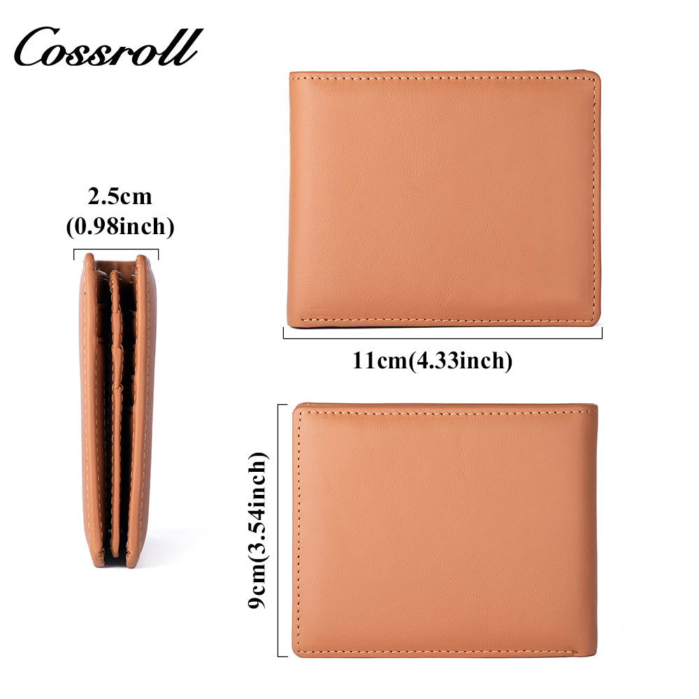 Europe and the United States to fold leather men's wallet short section bifold cowhide BOX type coin purse cloth