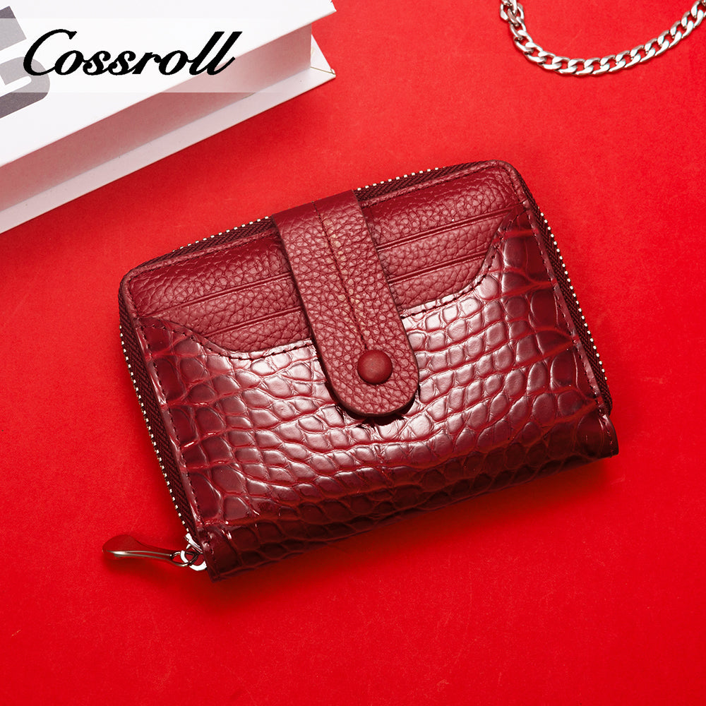 Macaron short wallet Crocodile print multi-card everyday everything fresh wallet