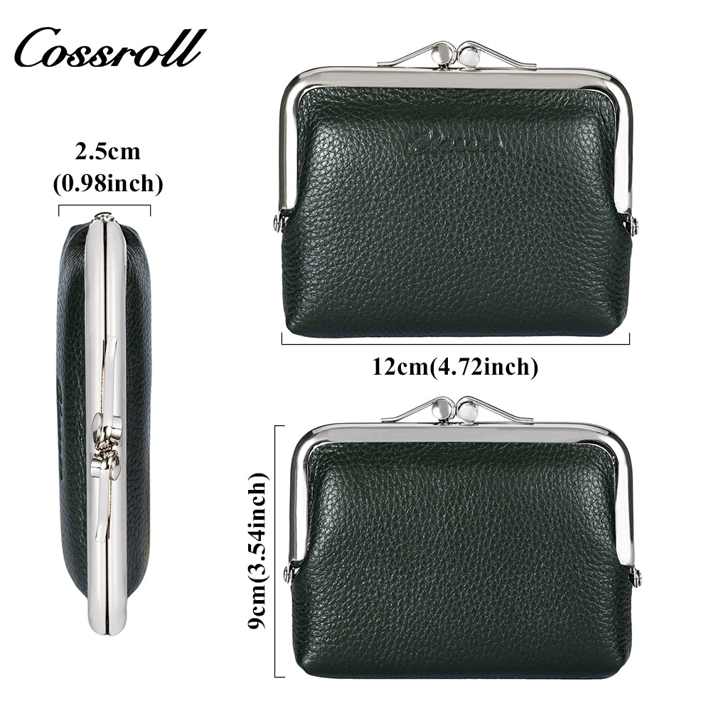 Fashion Genuine Leather Coin Purse Multi Card Position Short Cowhide Women's High Grade