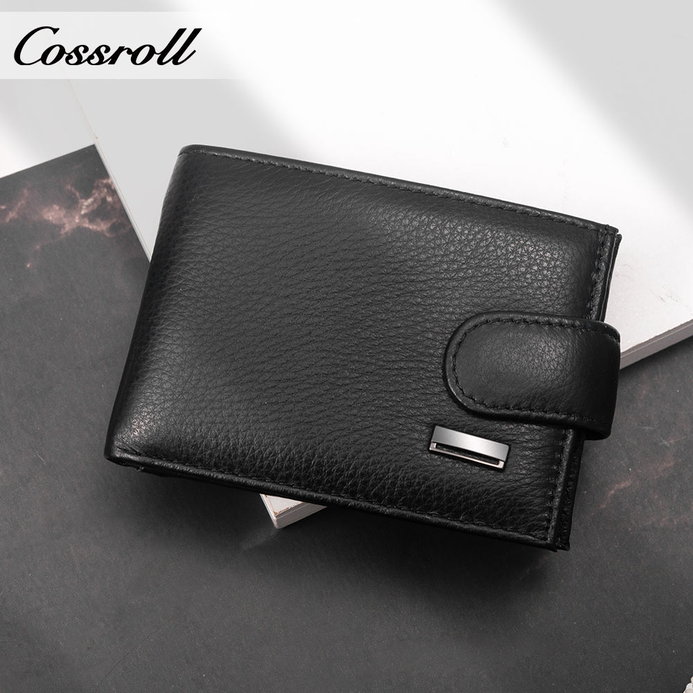 Young men's leather short wallet 2024 new first layer cowhide wallet simple ultra-thin business wallet