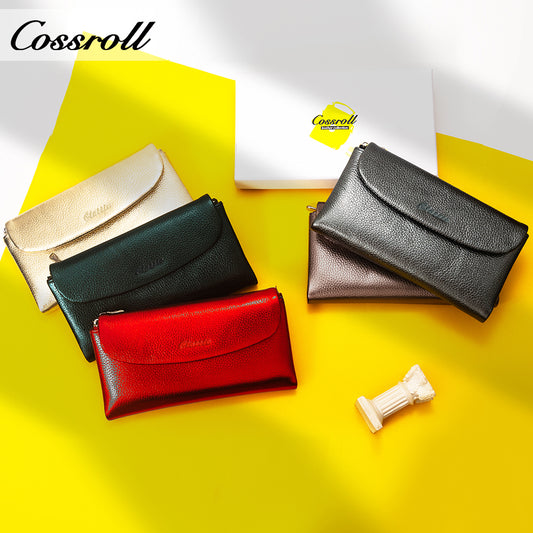 Women's long classic explosive spot multi-color bright leather material first layer cowhide