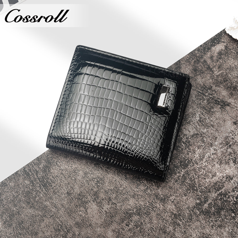 New factory custom leather money baotou layer cowhide change card bag patent leather holding women's purse custom