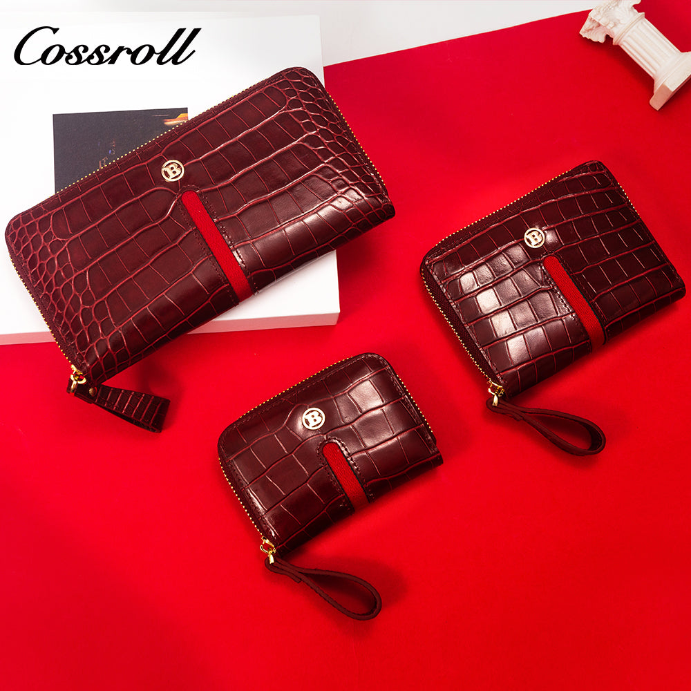 Factory Directly Supply Wallets for women crocodile texture patent leather