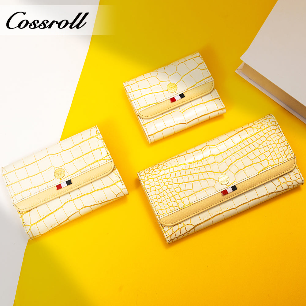 China Professional Customized luxury leather designer crocodile texture Genuine Leather
