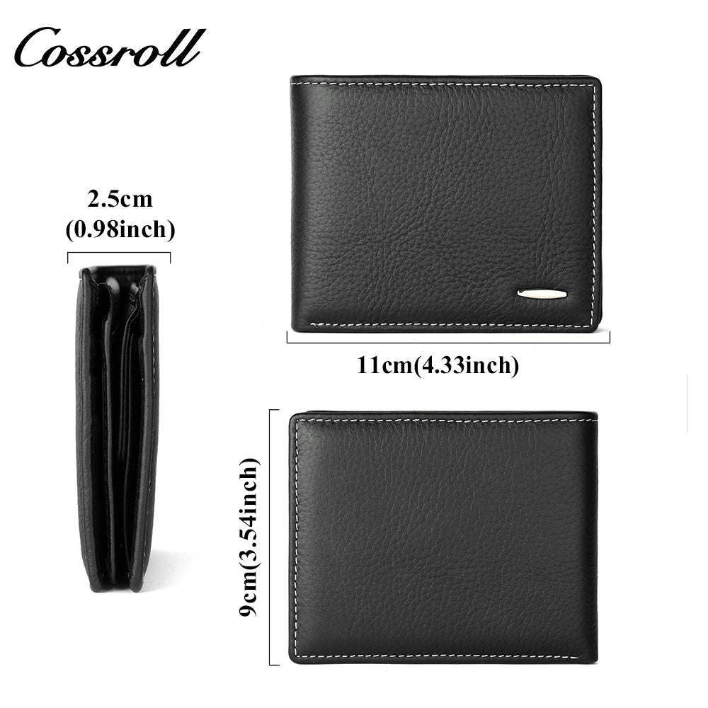 Factory customized cross-border head layer cowhide loose-leaf multi-card classic business wallet