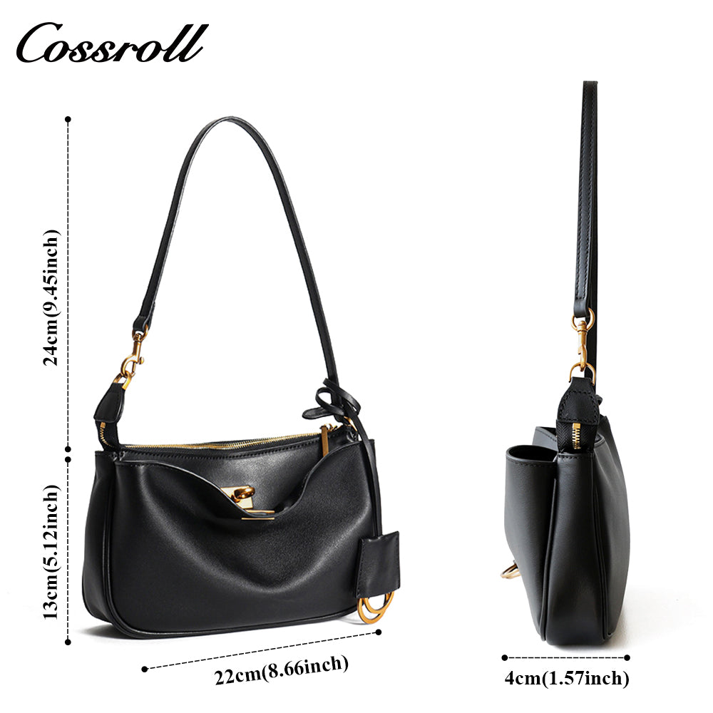 Crossbody Fashion Vegetable Tanned Leather rodeo Women's Bag Premium Feeling Hundred Underarm Bag Female New Commuter Shoulder Bag