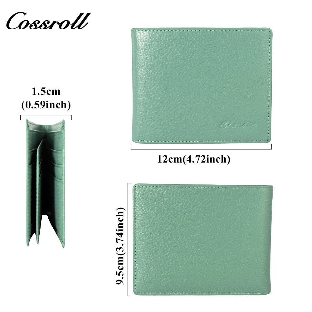 Factory custom short simple leather purse for women cowhide coin wallet for women purse money clip